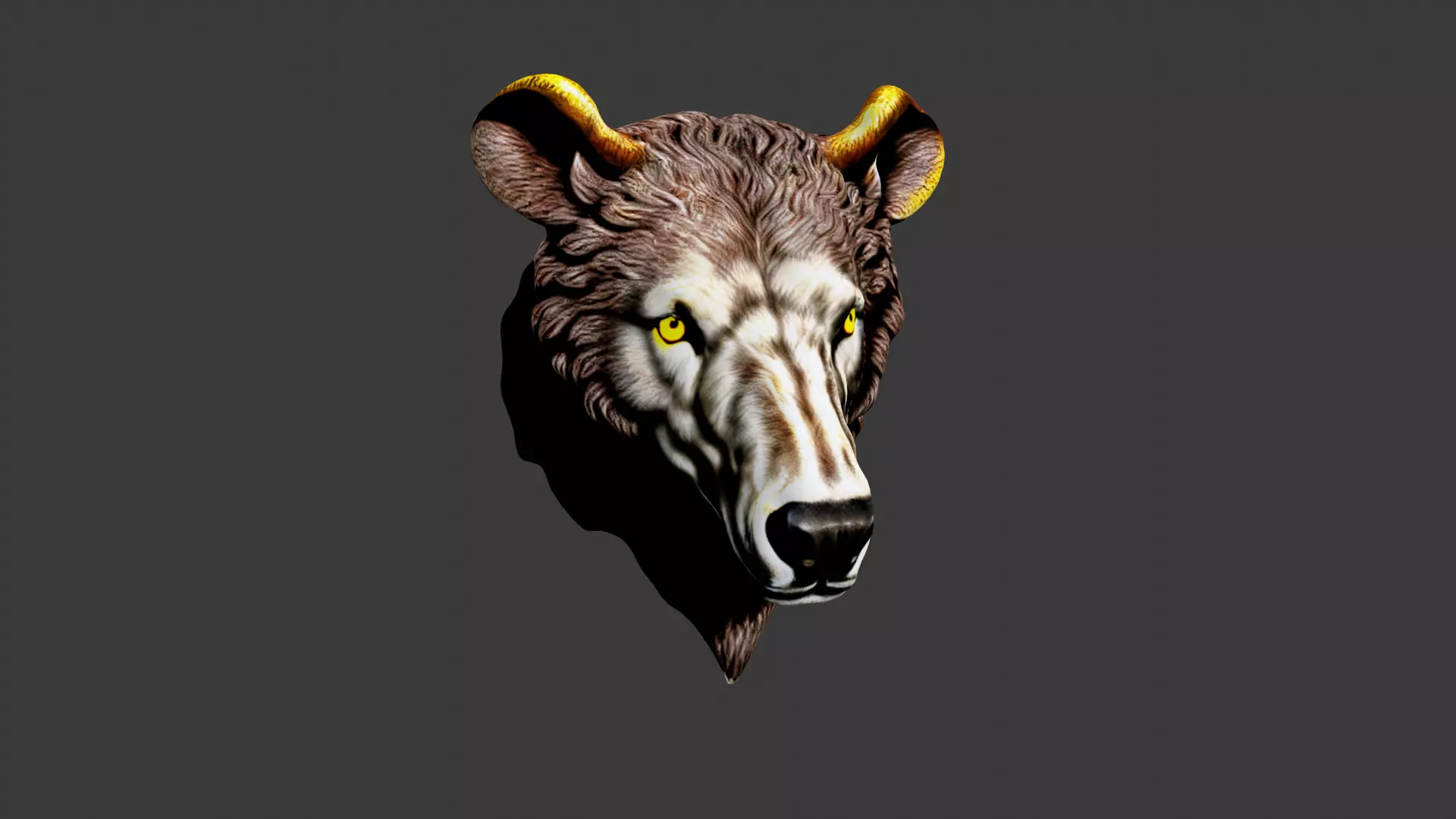 Animal Head Low-poly 3D model_0