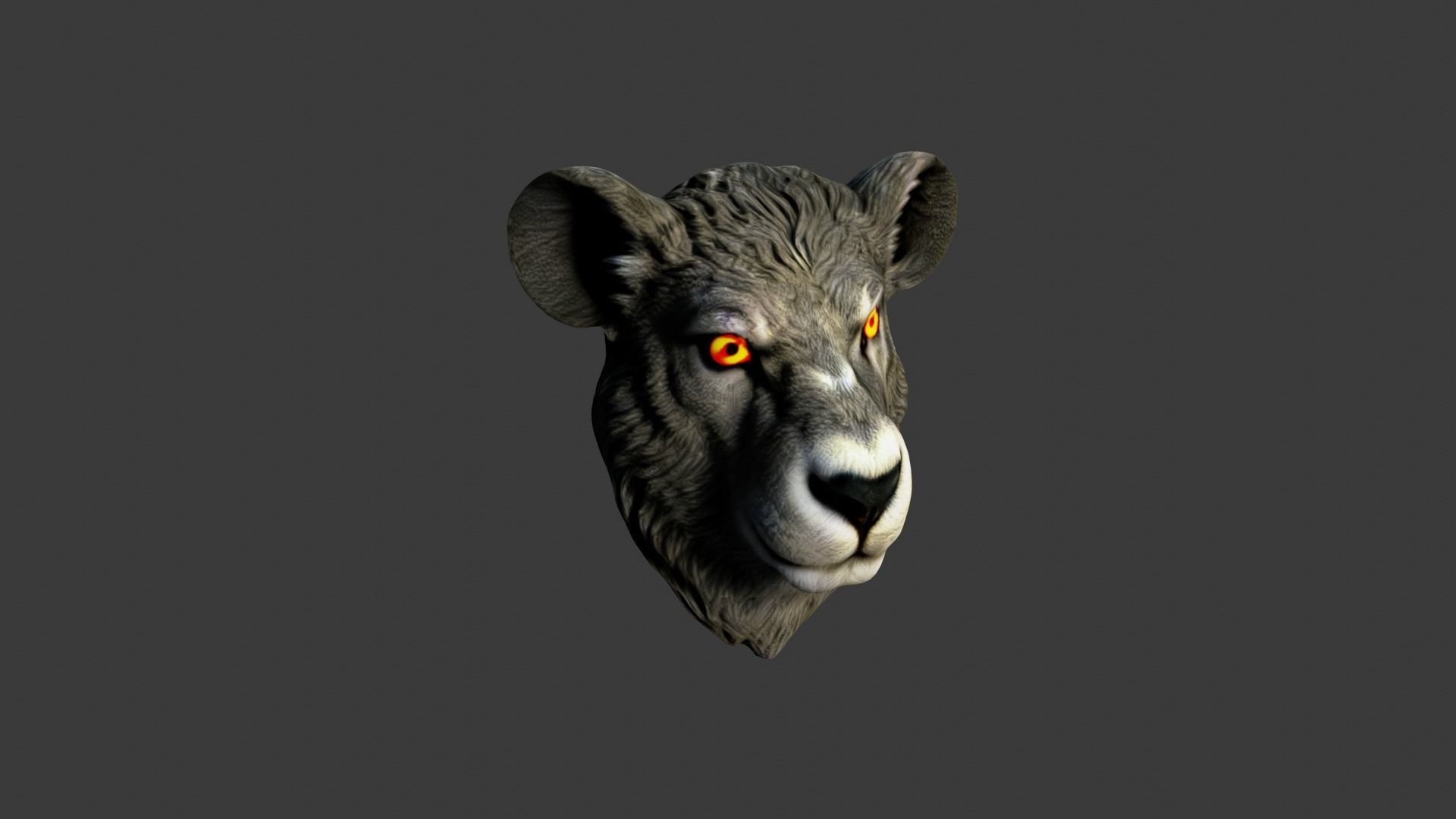 Animal Head Low-poly 3D model_4