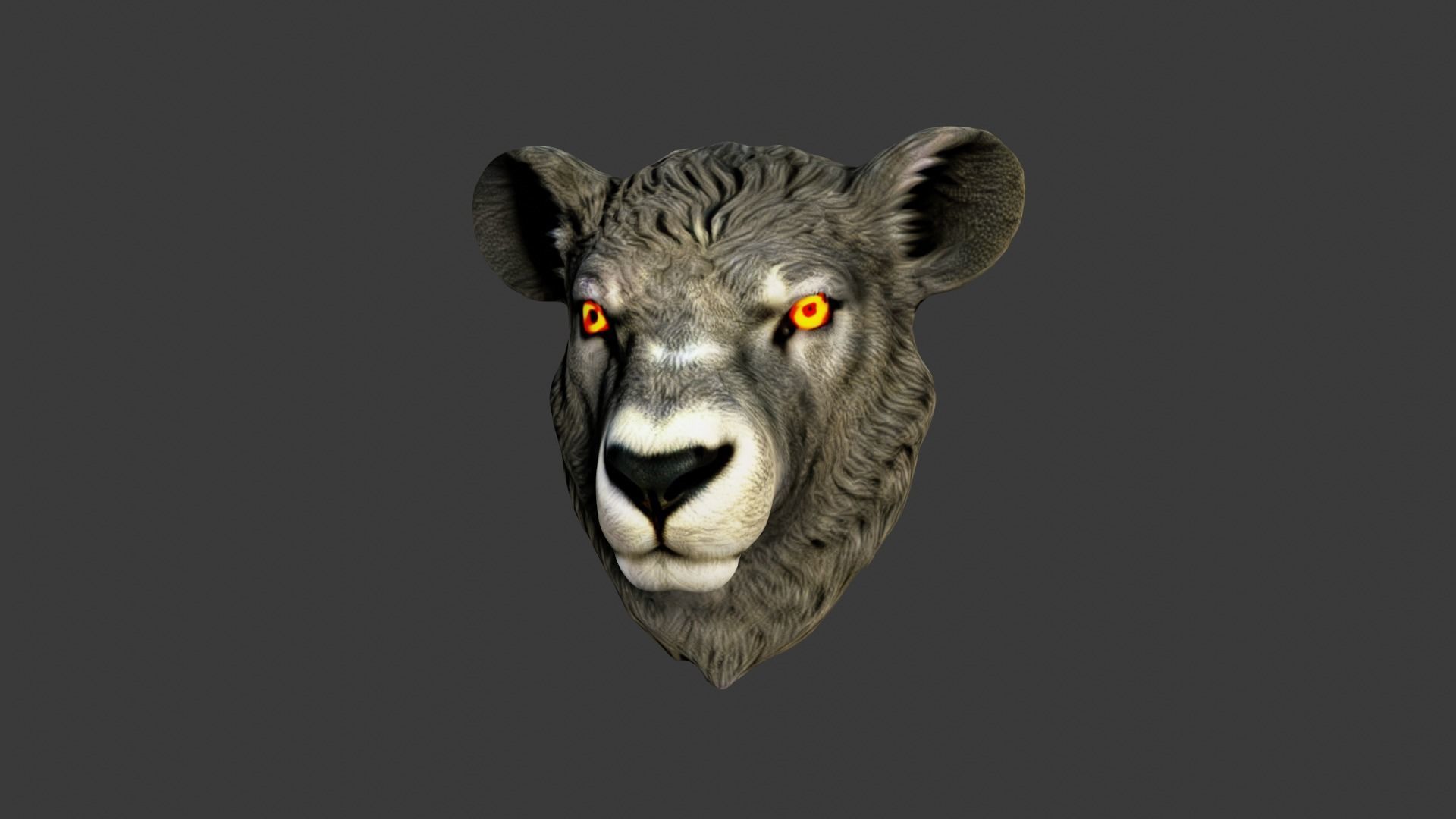 Animal Head Low-poly 3D model_5