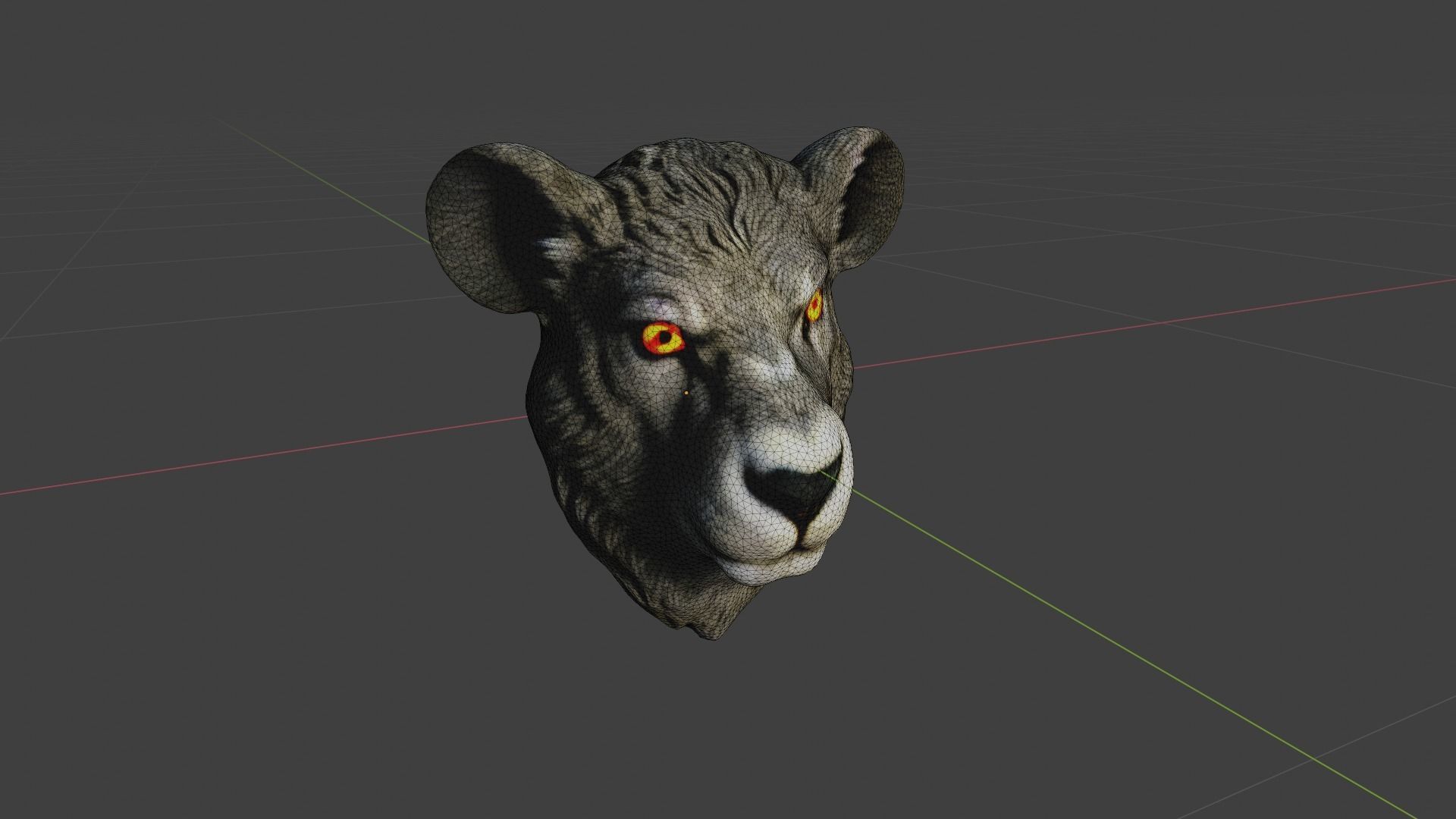 Animal Head Low-poly 3D model_6