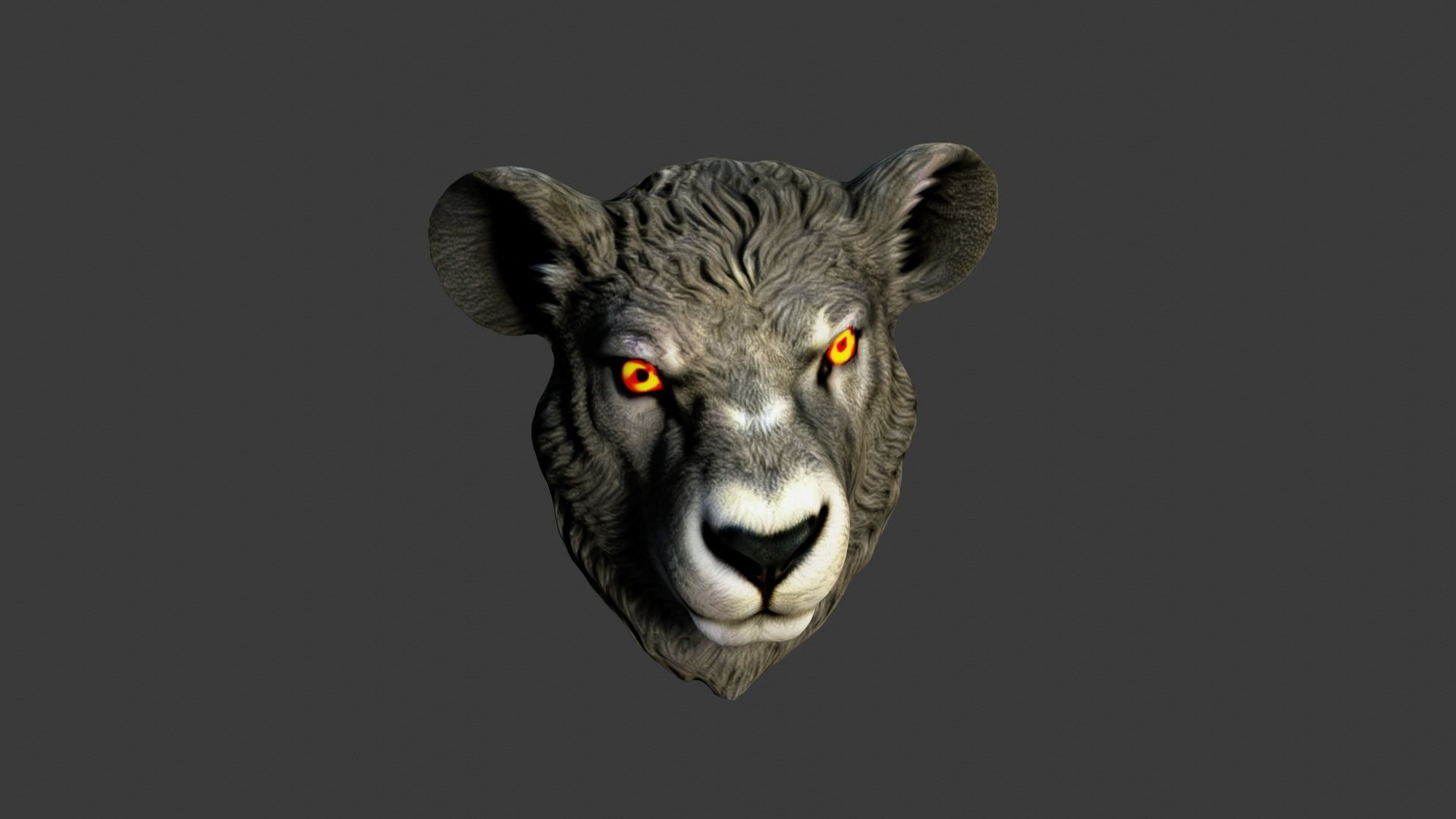 Animal Head Low-poly 3D model_3
