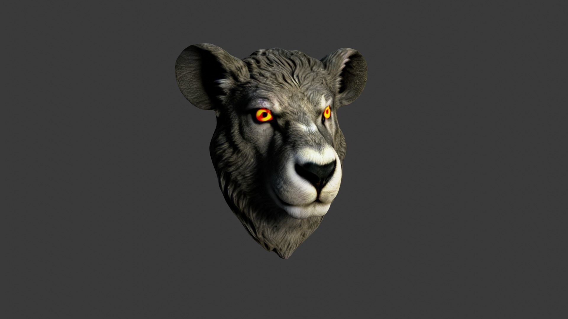 Animal Head Low-poly 3D model_1