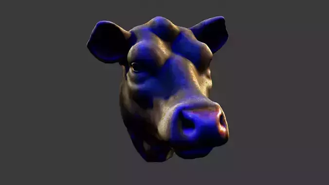 Cow Animal Head Low-poly 3D model