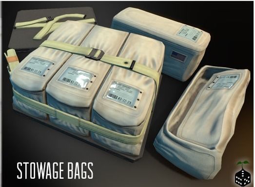 Space Stowage Bags Low-poly 3D model_3