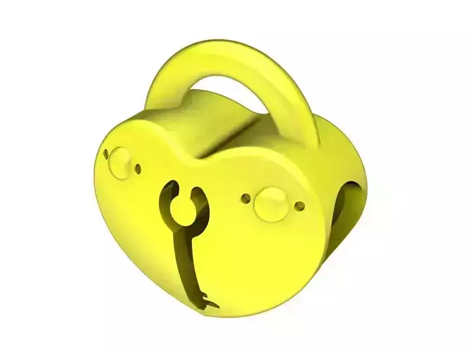 6912 Gold Heart Lock Pendant 