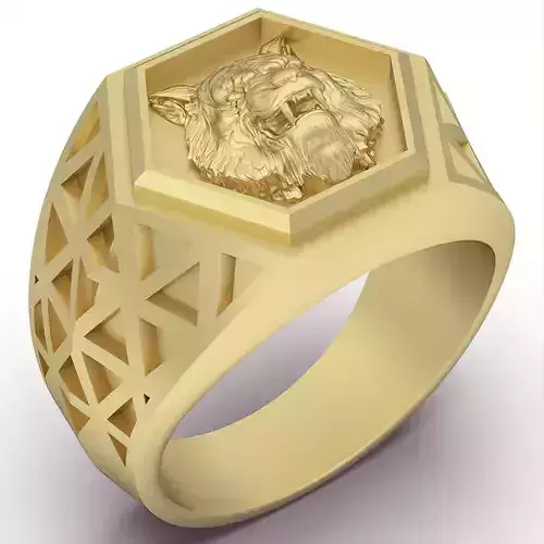 wolf ring silver gold jewelry printable 3D model