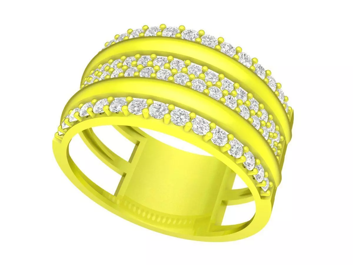 Luxury Multi Row Pave Diamond Band Ring 6915 3D print model