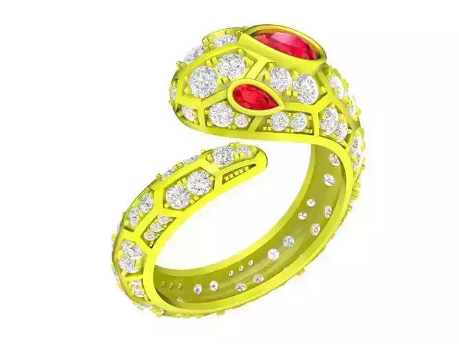6926 Fashion Diamond Snake Ring 