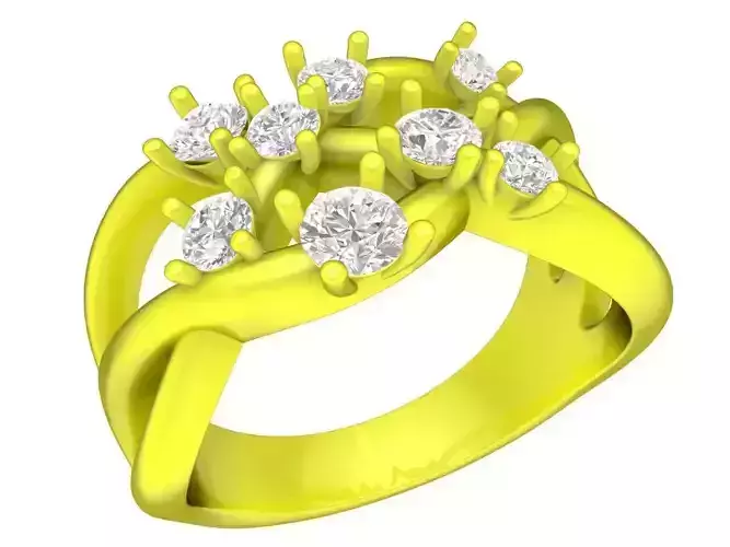 6930 Gold Art Diamond Fashion Women Ring