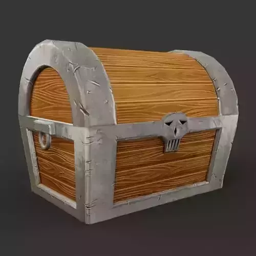 Stylized treasure chest Free low-poly 3D model