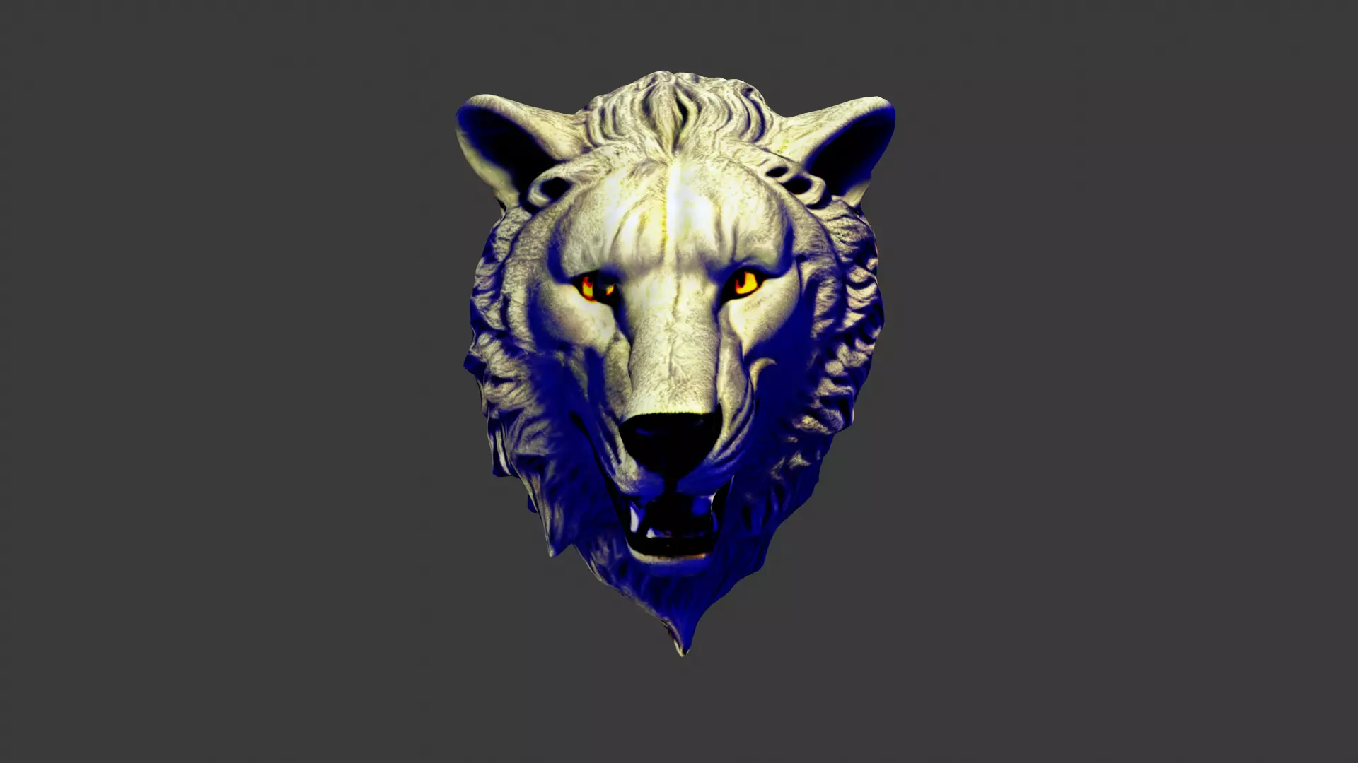 Wolf Animal Head Low-poly 3D model_0