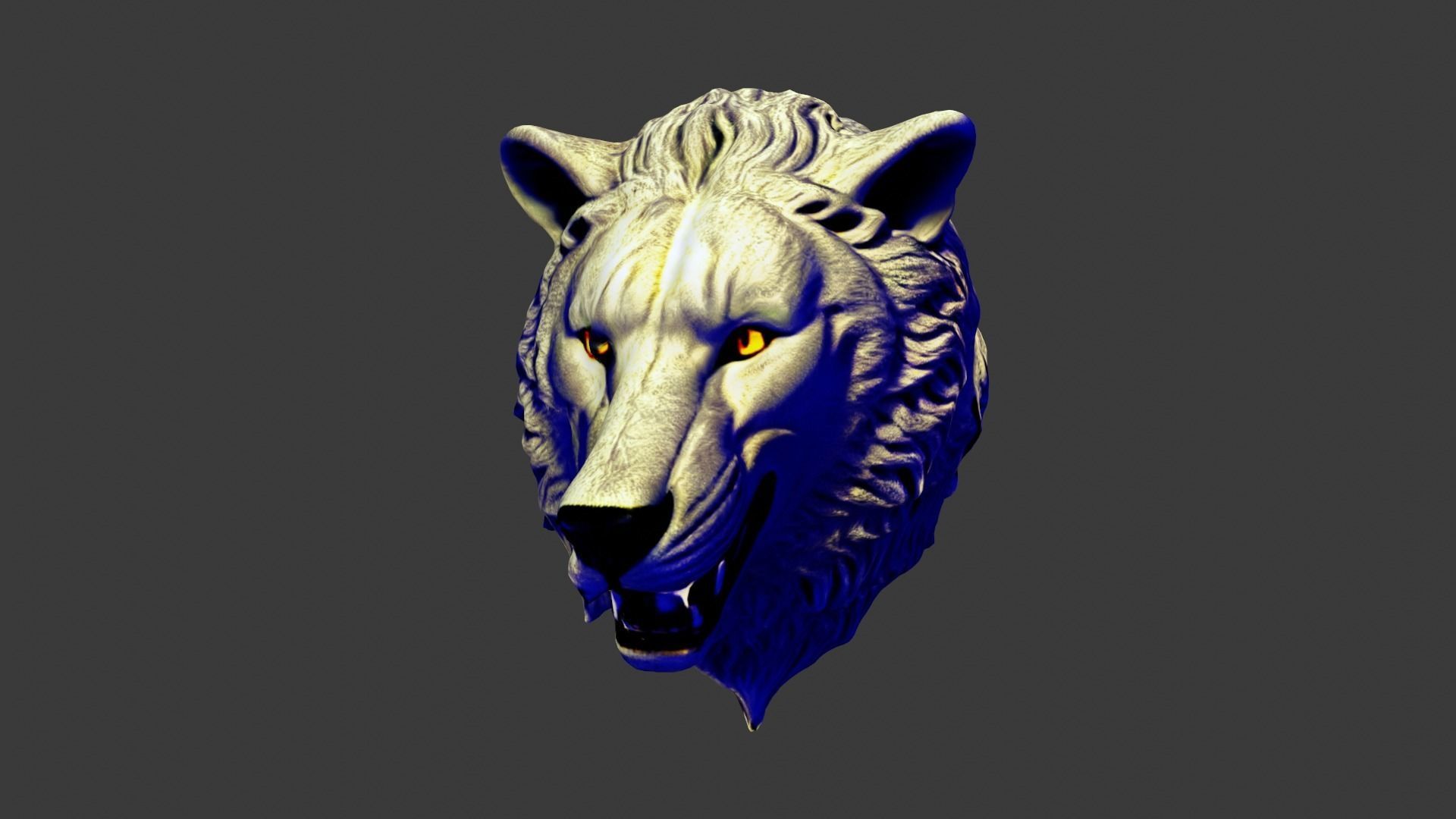 Wolf Animal Head Low-poly 3D model_5