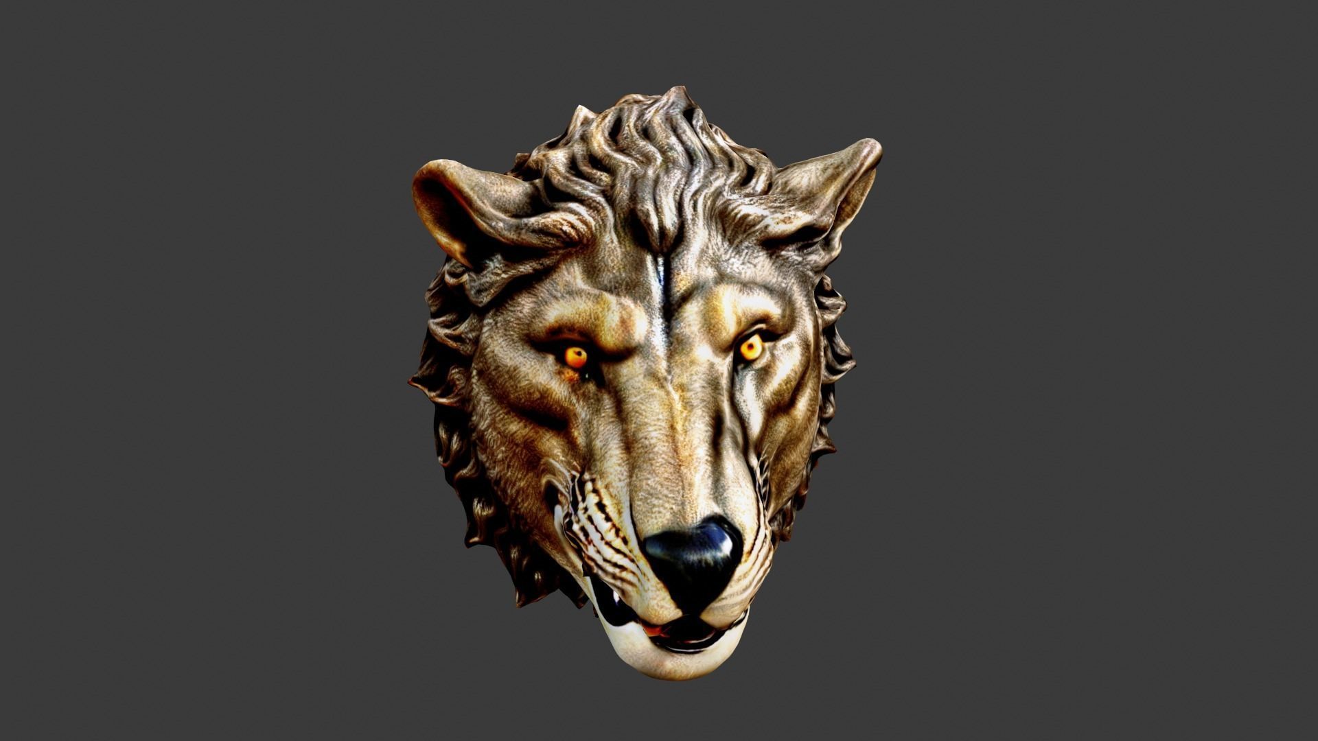 Animal Head Low-poly 3D model_3