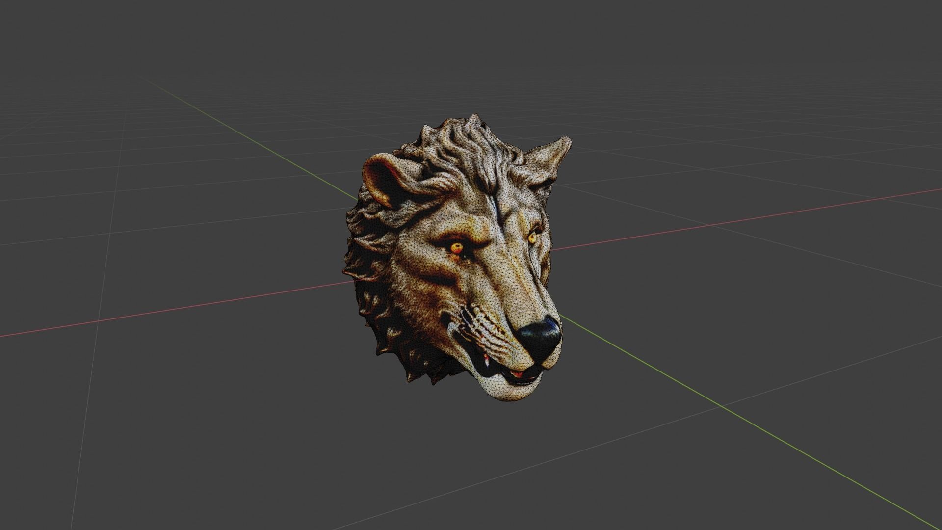 Animal Head Low-poly 3D model_6