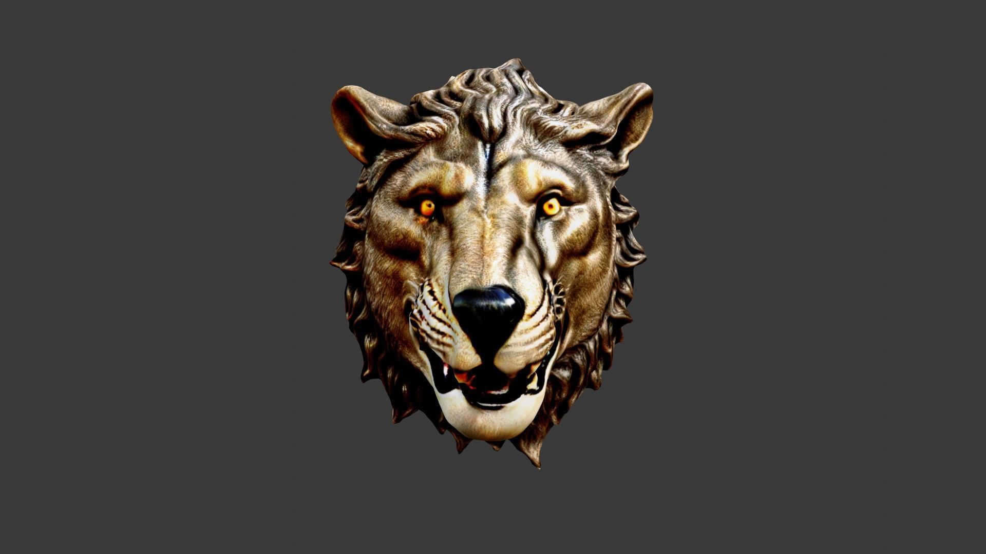 Animal Head Low-poly 3D model_2