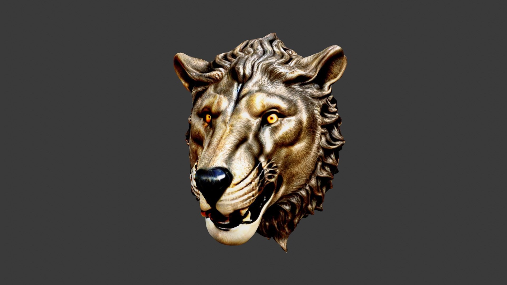 Animal Head Low-poly 3D model_5