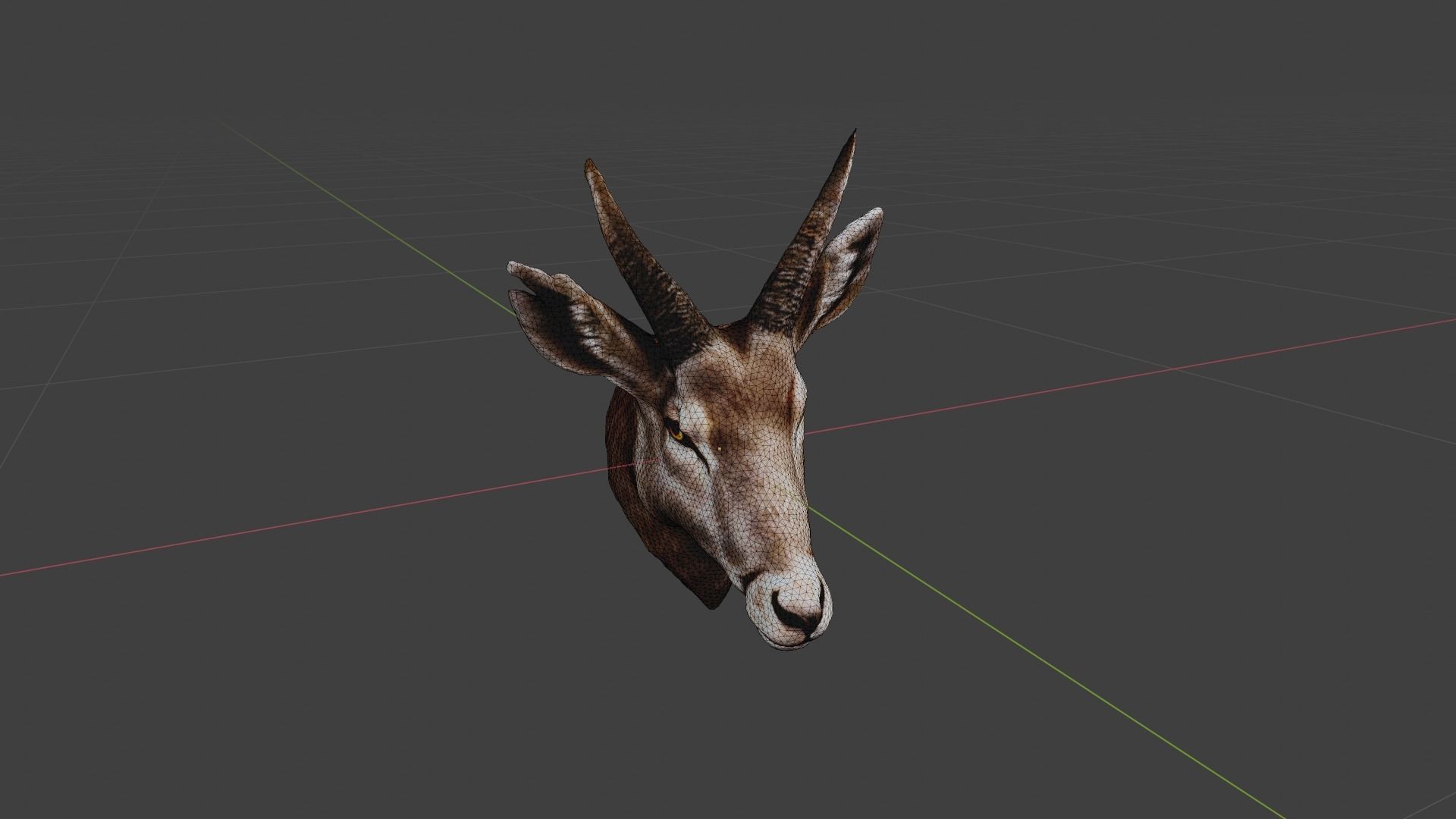 Deer Animal Head Low-poly 3D model_6