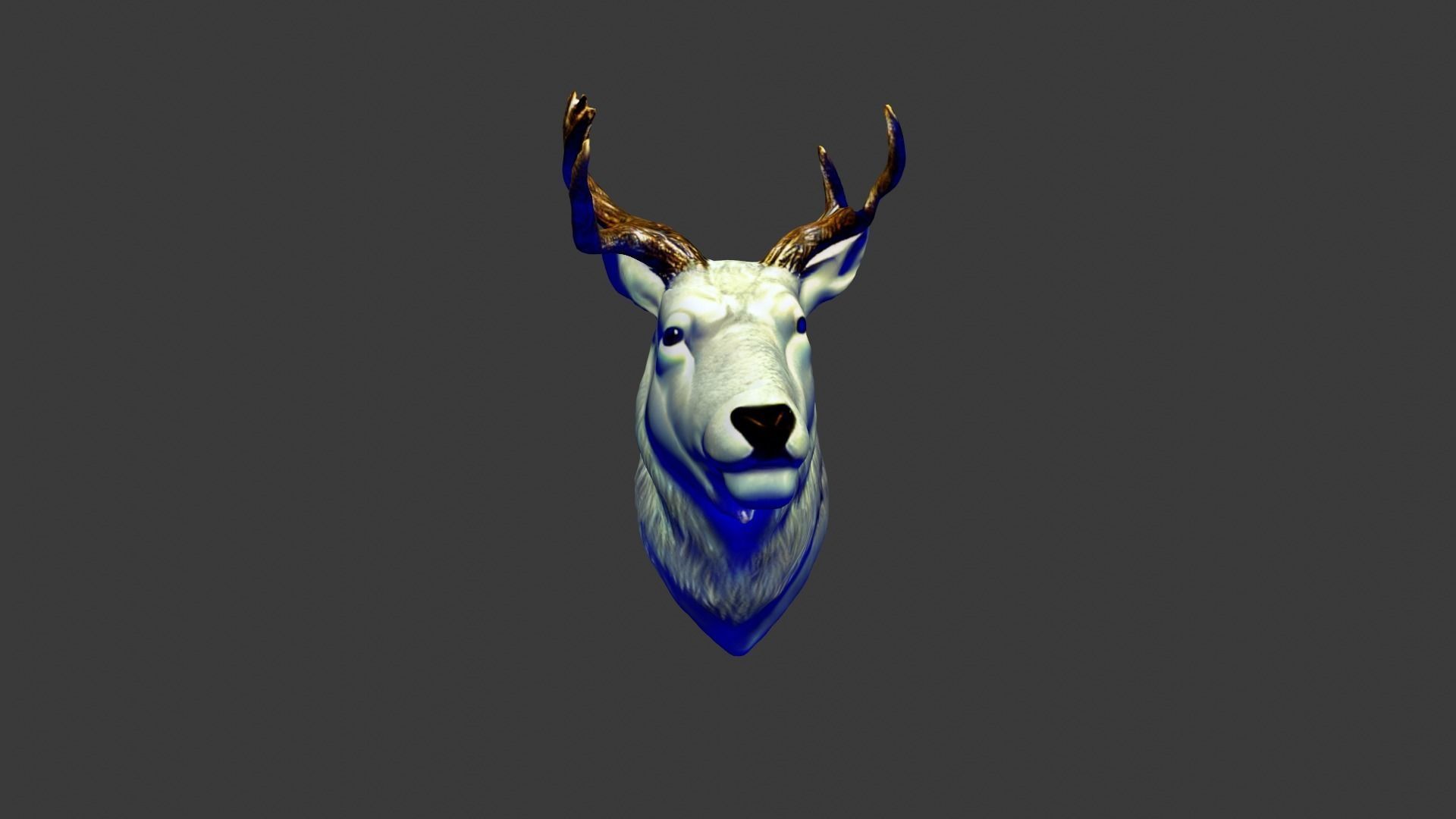 Deer Animal Head Low-poly 3D model_2