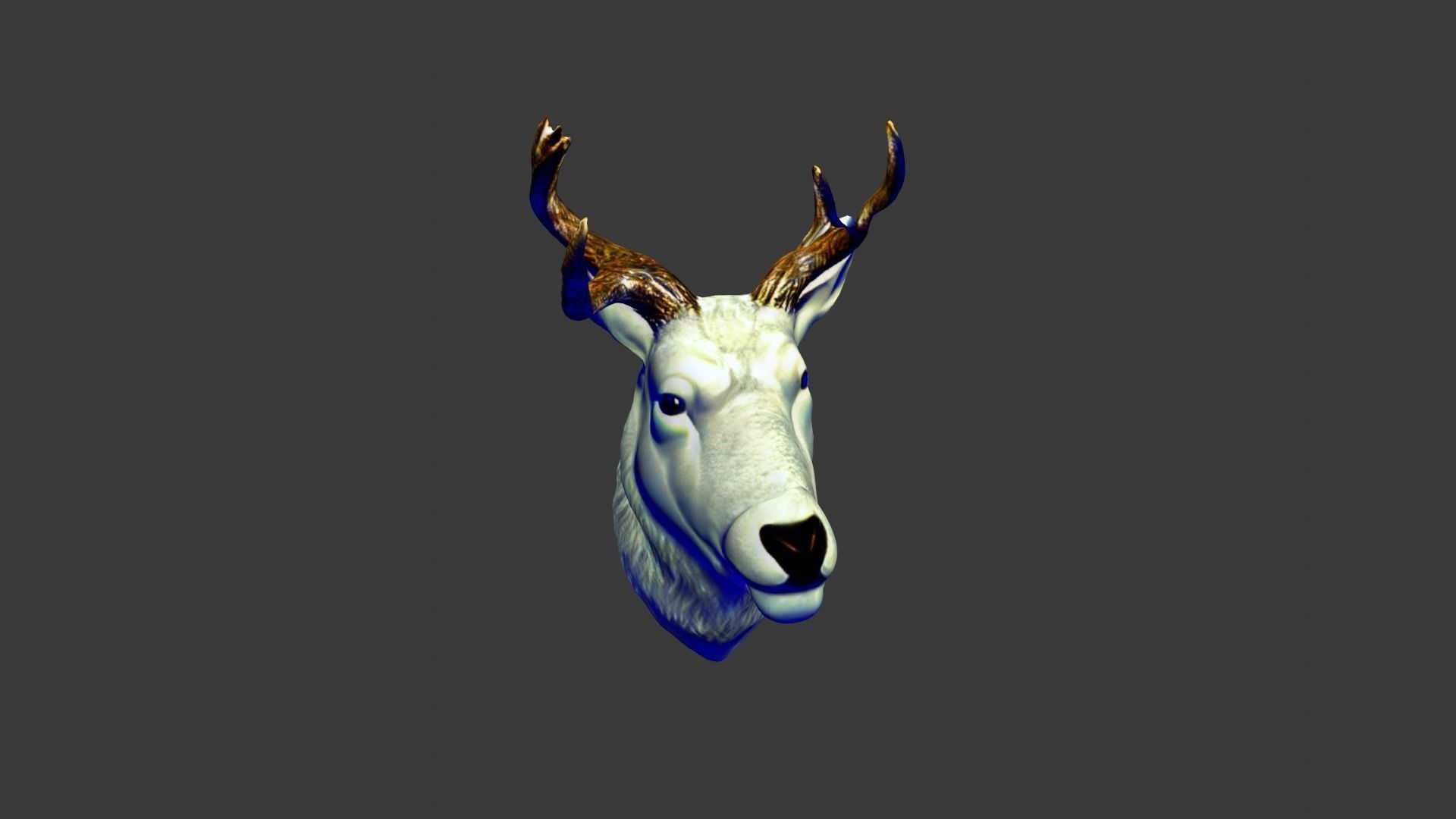 Deer Animal Head Low-poly 3D model_3
