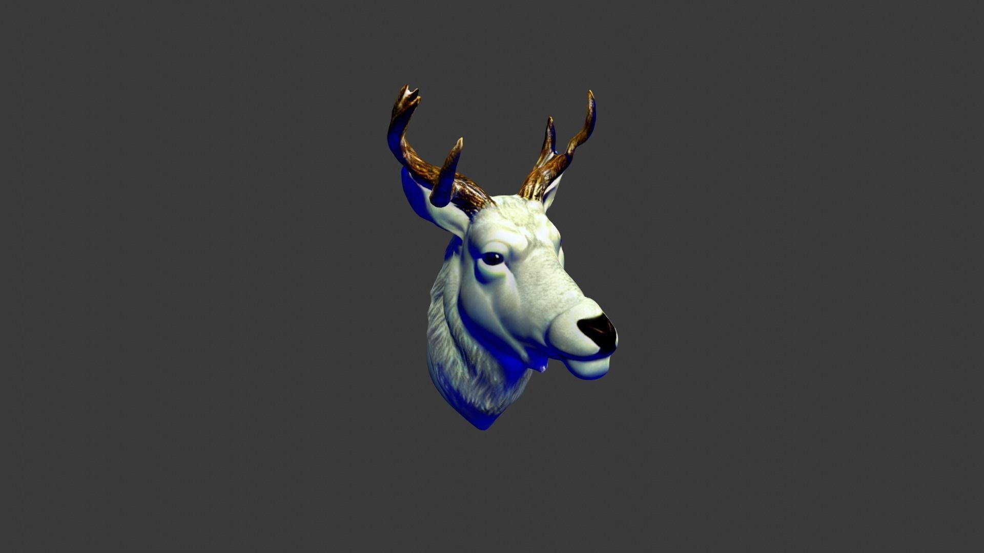Deer Animal Head Low-poly 3D model_4