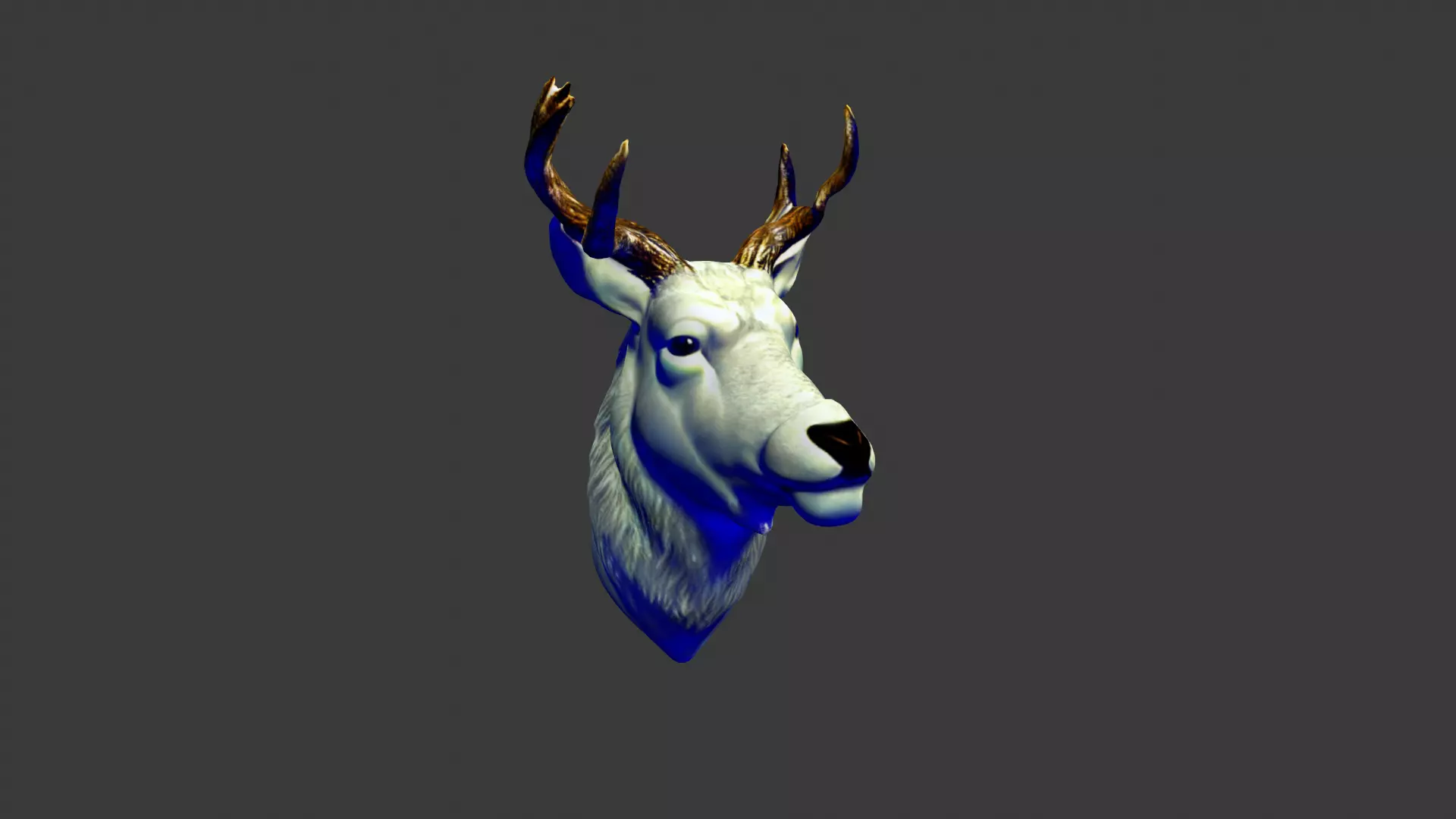 Deer Animal Head Low-poly 3D model_0