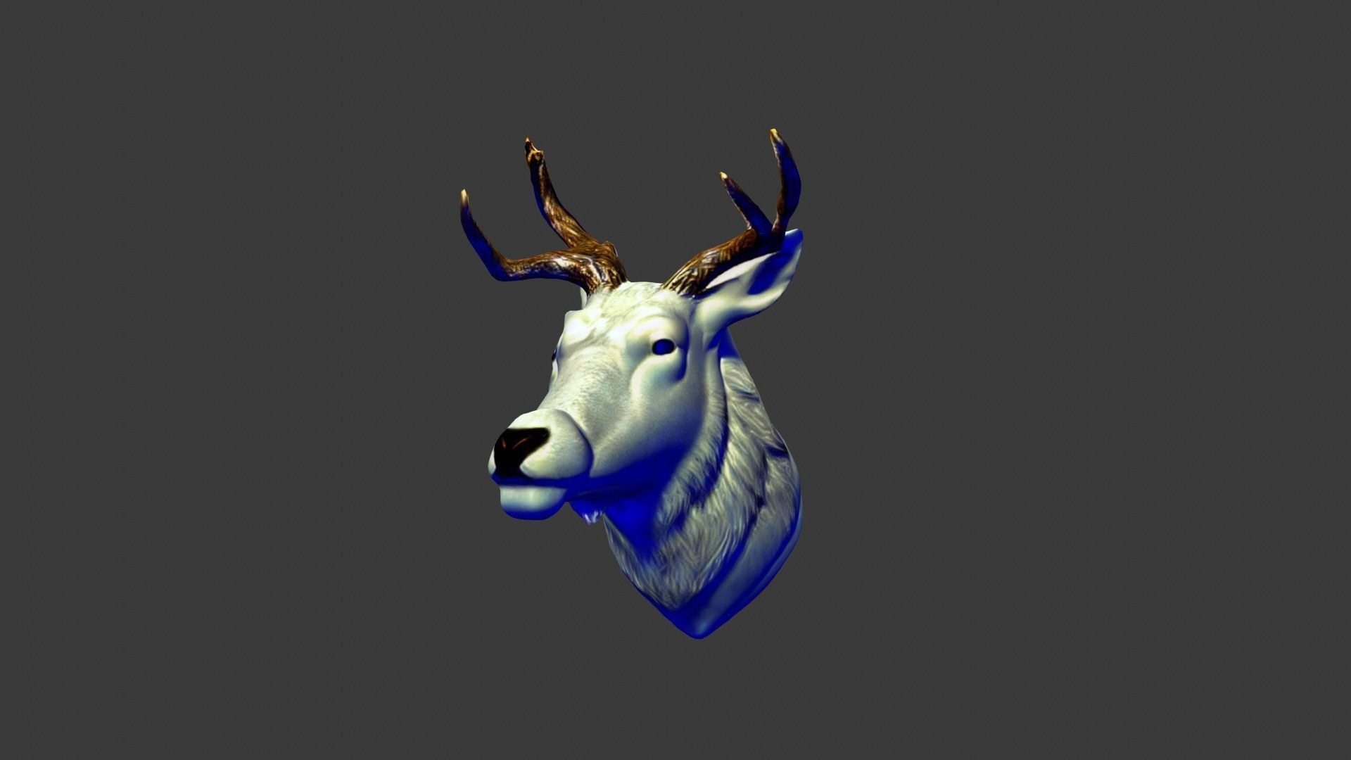 Deer Animal Head Low-poly 3D model_1