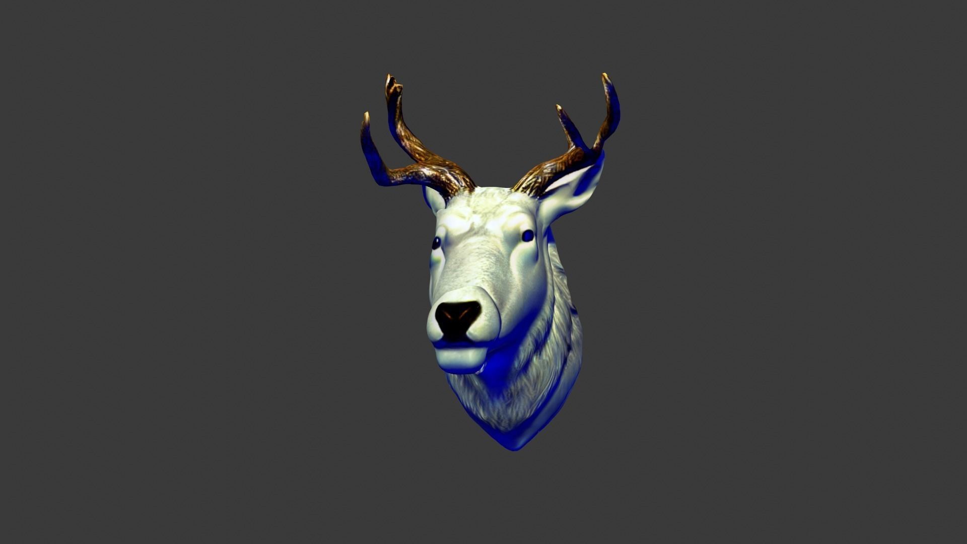 Deer Animal Head Low-poly 3D model_5