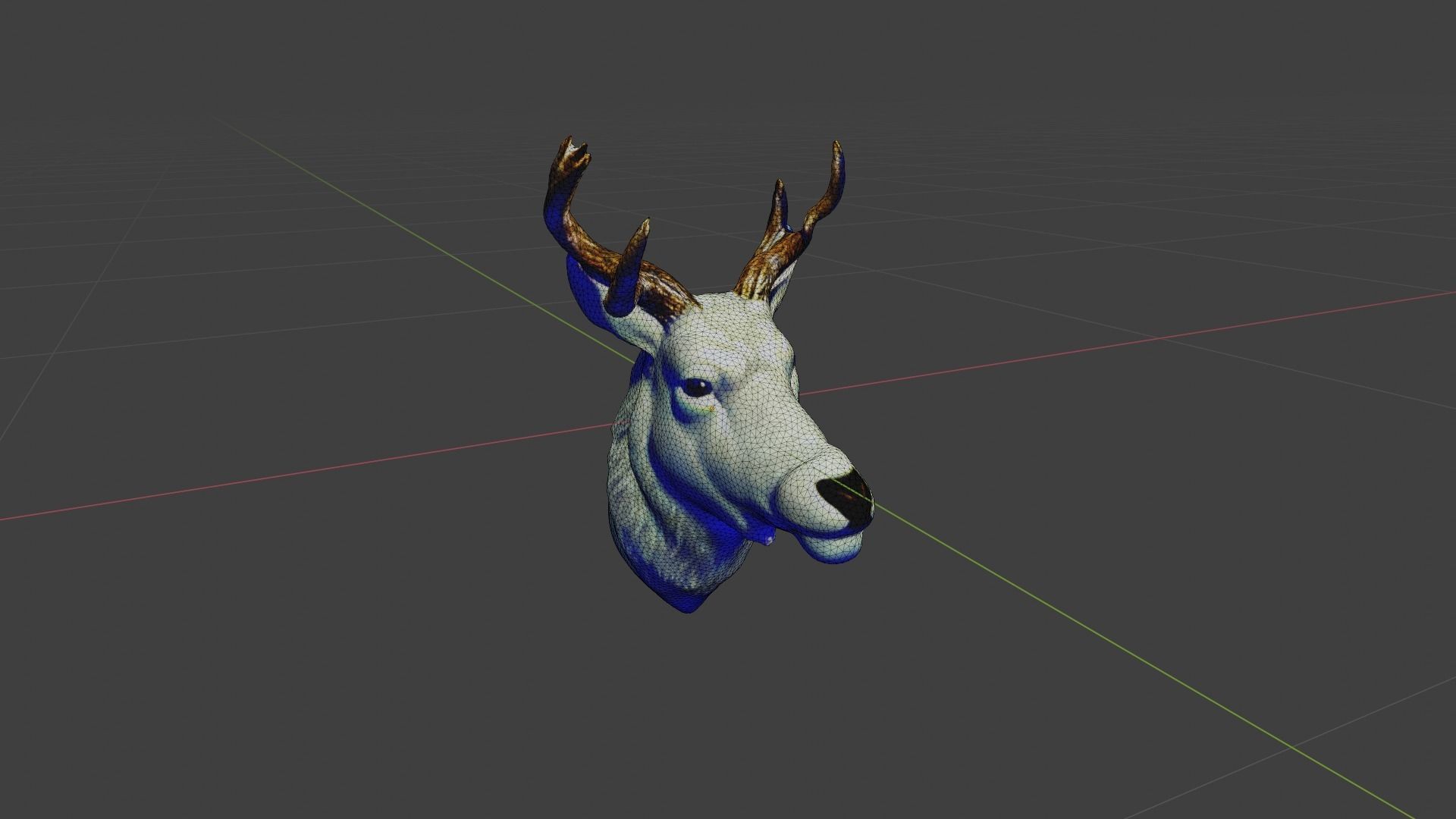 Deer Animal Head Low-poly 3D model_6