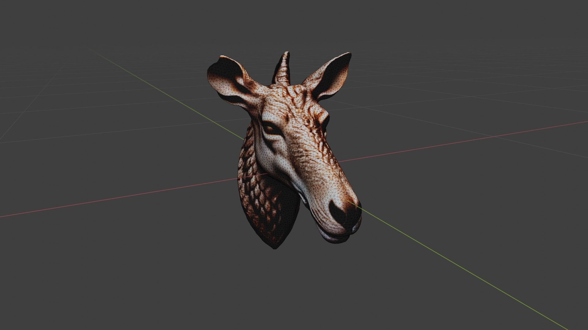 Animal Head Low-poly 3D model_6