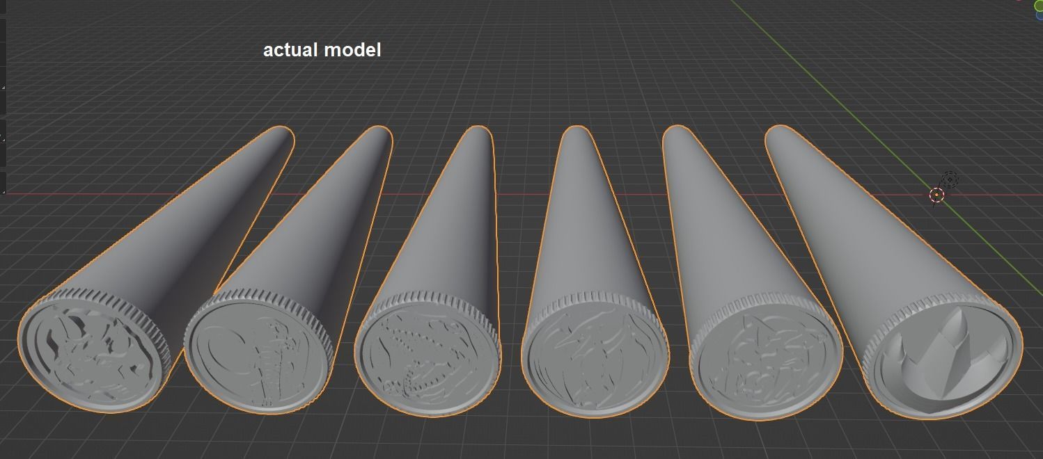 MMPR Power Crystals Power Rangers Coin Crystal 3D print model_4