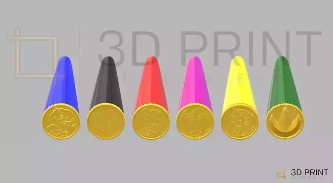 MMPR Power Crystals Power Rangers Coin Crystal 3D print model