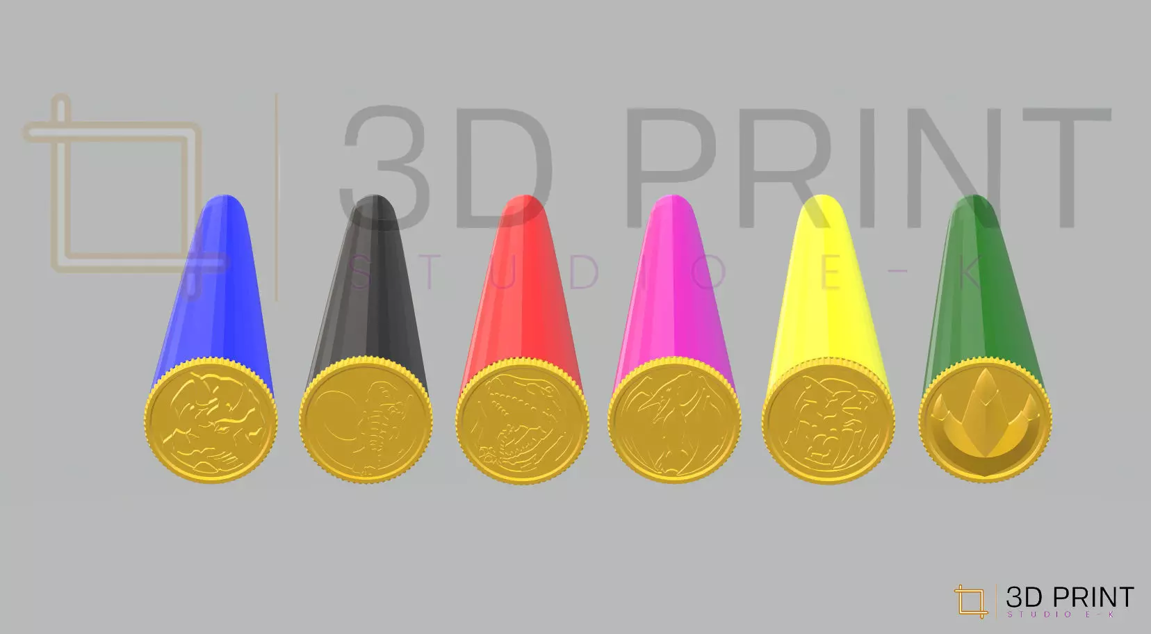 MMPR Power Crystals Power Rangers Coin Crystal 3D print model_0