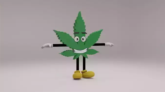 weed toon character  Low-poly 3D model