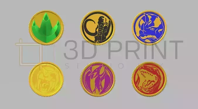 MMPR Power Coins 3D print model