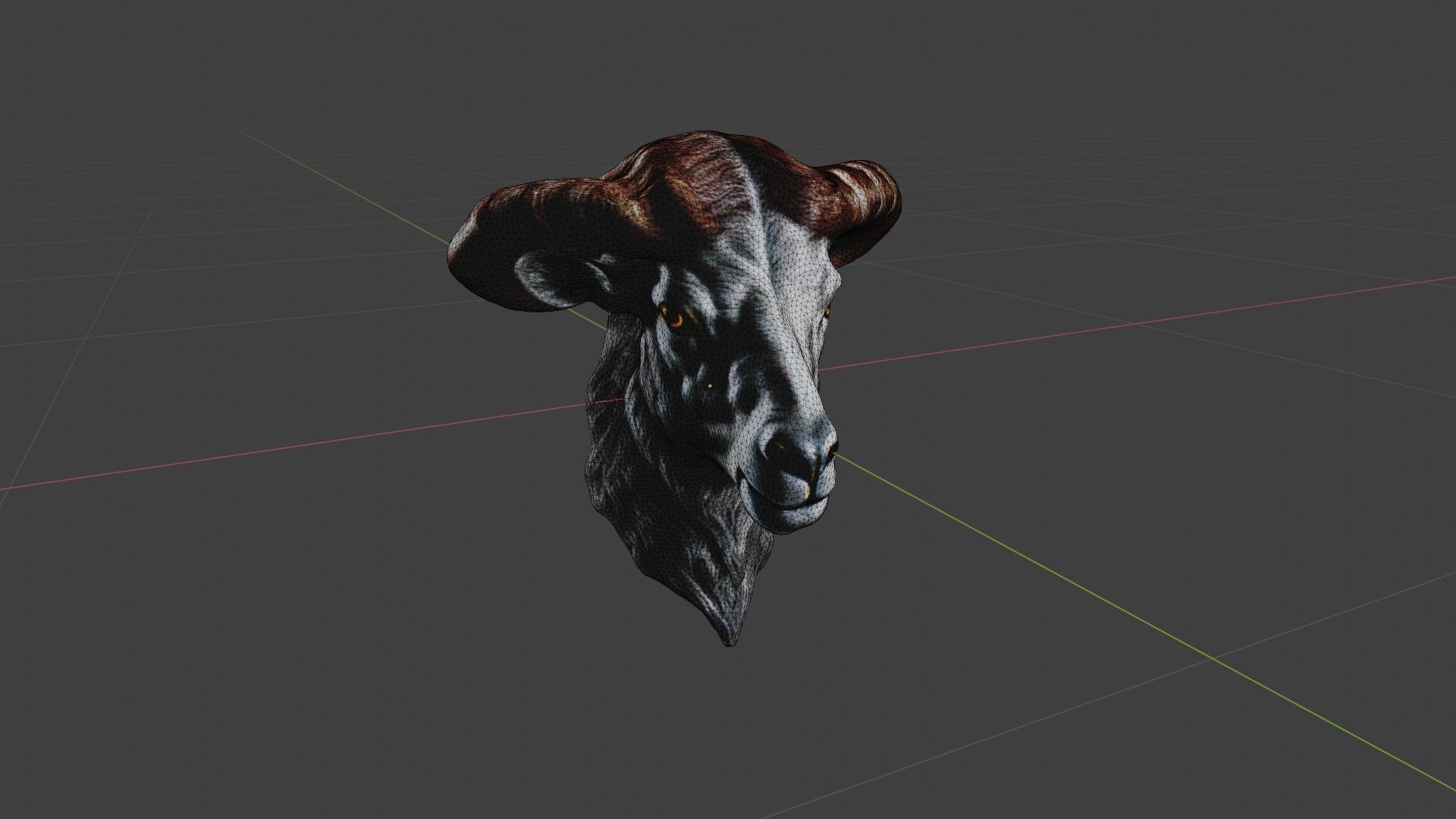 Animal Head Low-poly 3D model_6