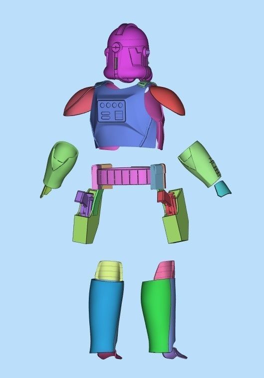 Rebel Captain Rex Full Size armor 3d print STL files 3D print model_1