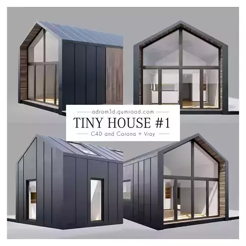 Tiny House  for Cinema 4D V-Ray and Corona