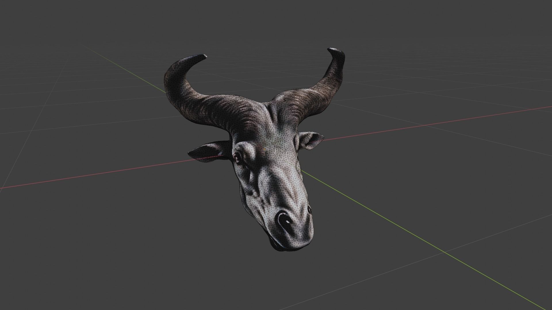 Deer Animal Head Low-poly 3D model_6
