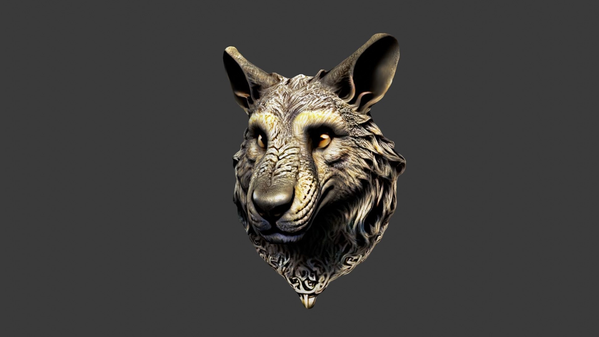 Animal Head Low-poly 3D model_5