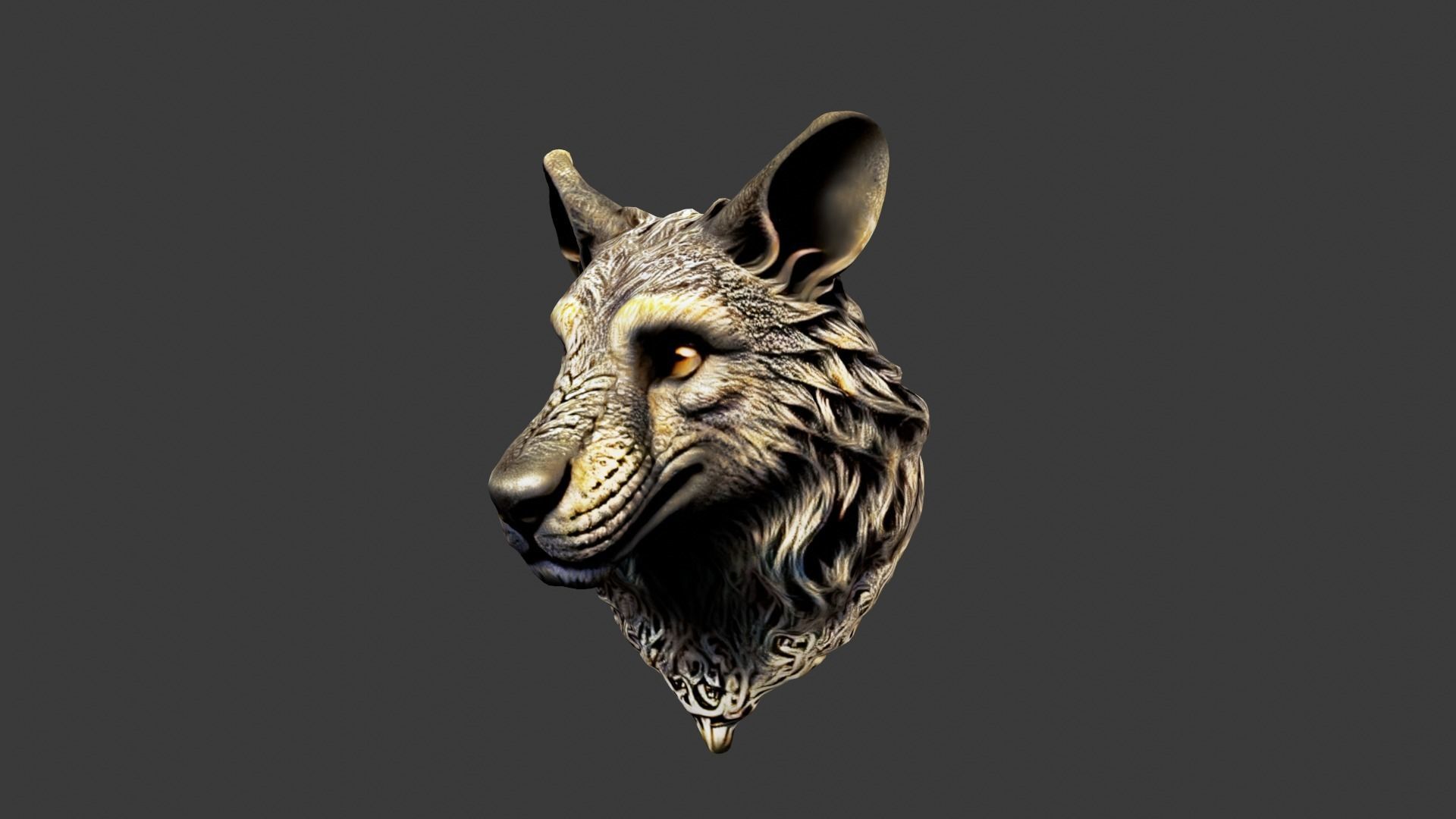 Animal Head Low-poly 3D model_2