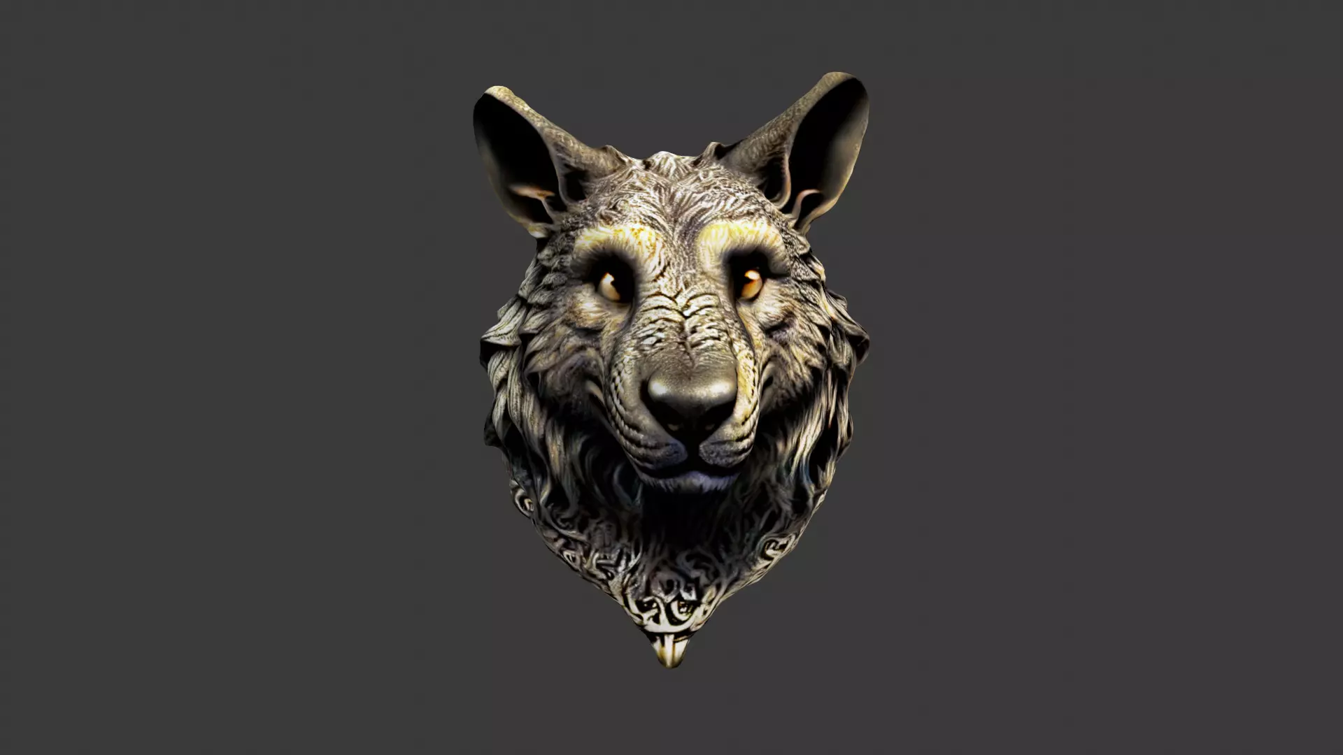 Animal Head Low-poly 3D model_0