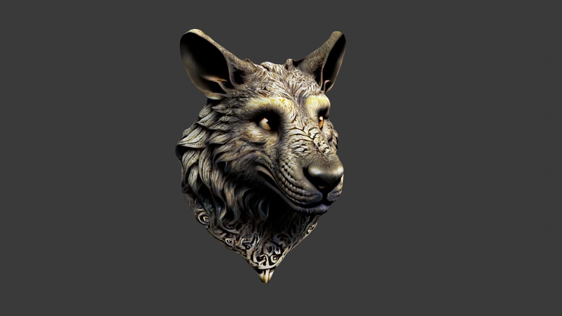 Animal Head Low-poly 3D model_1