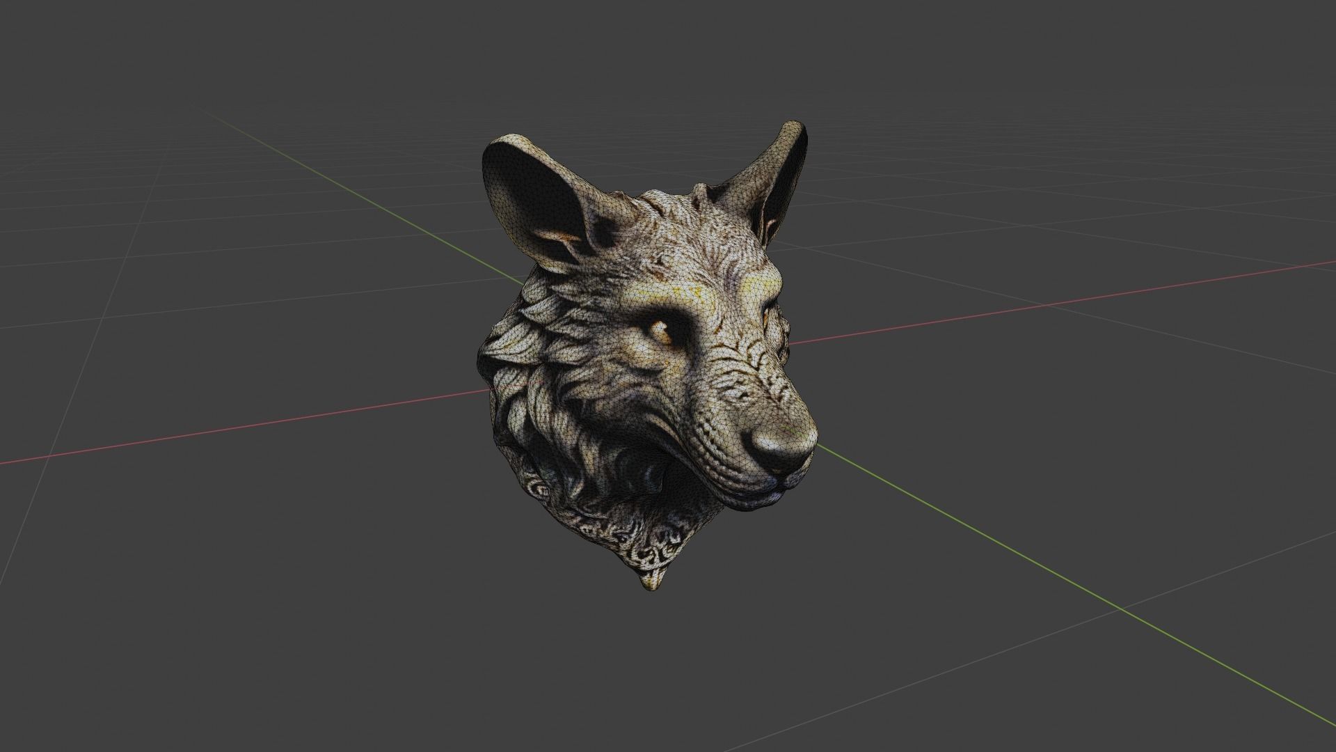 Animal Head Low-poly 3D model_6