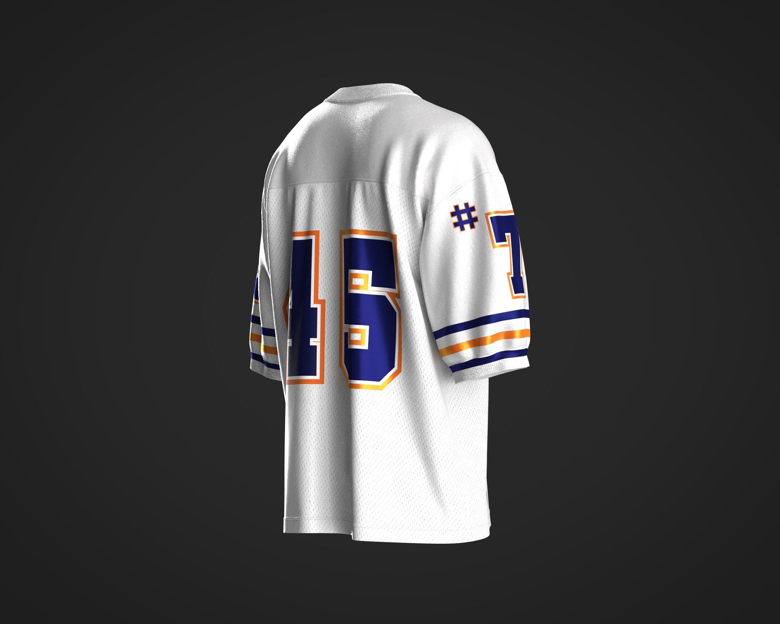 Oversized basketball look with solid and mash fabric 3D model_3