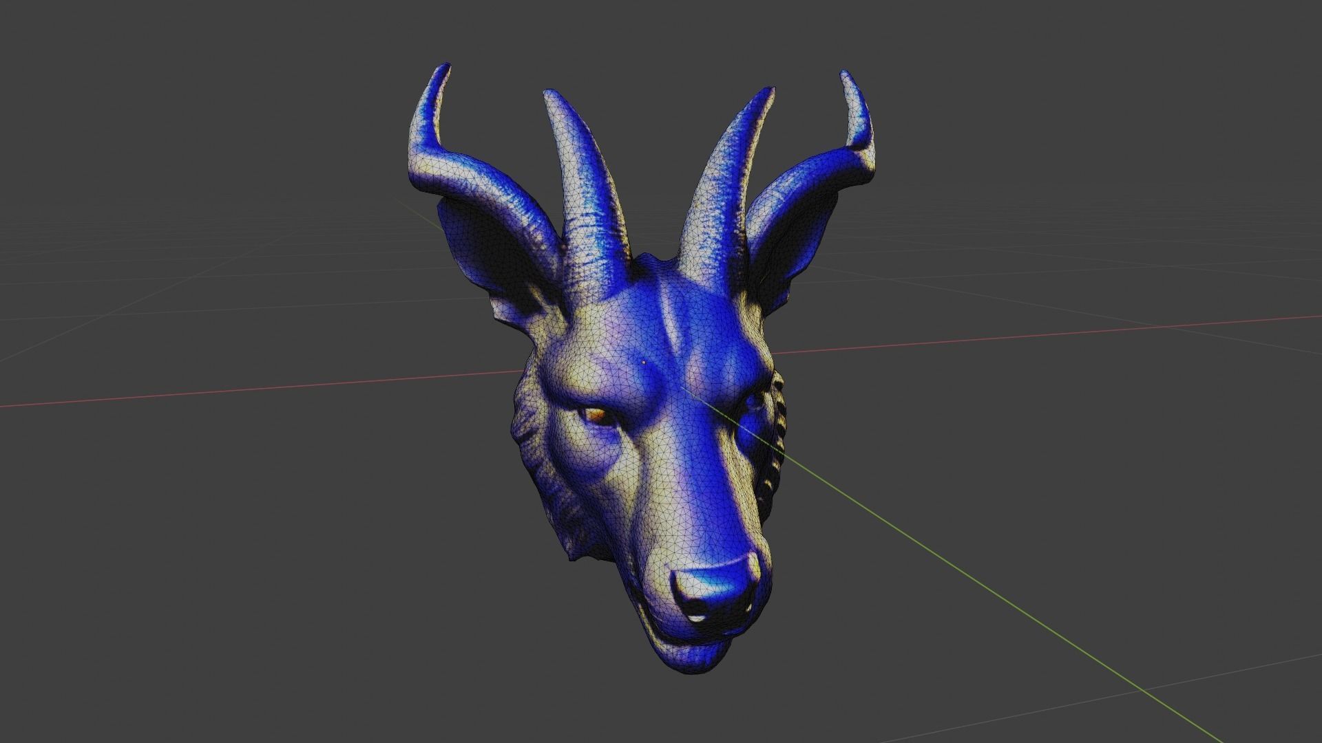 Animal Head Low-poly 3D model_6