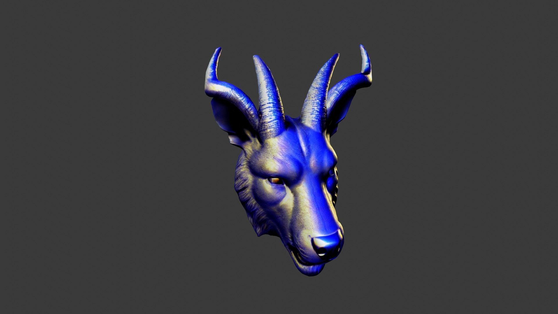 Animal Head Low-poly 3D model_4