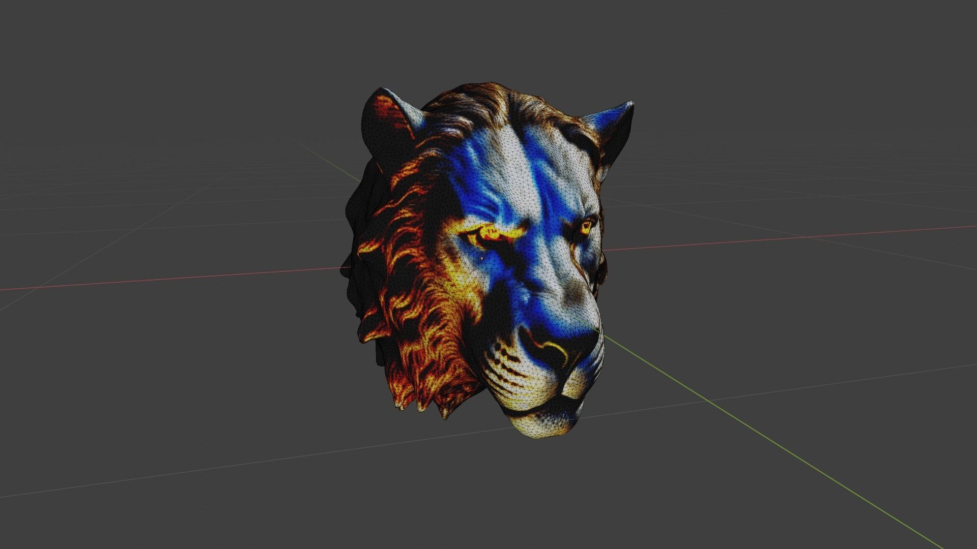 Animal Head Low-poly 3D model_6