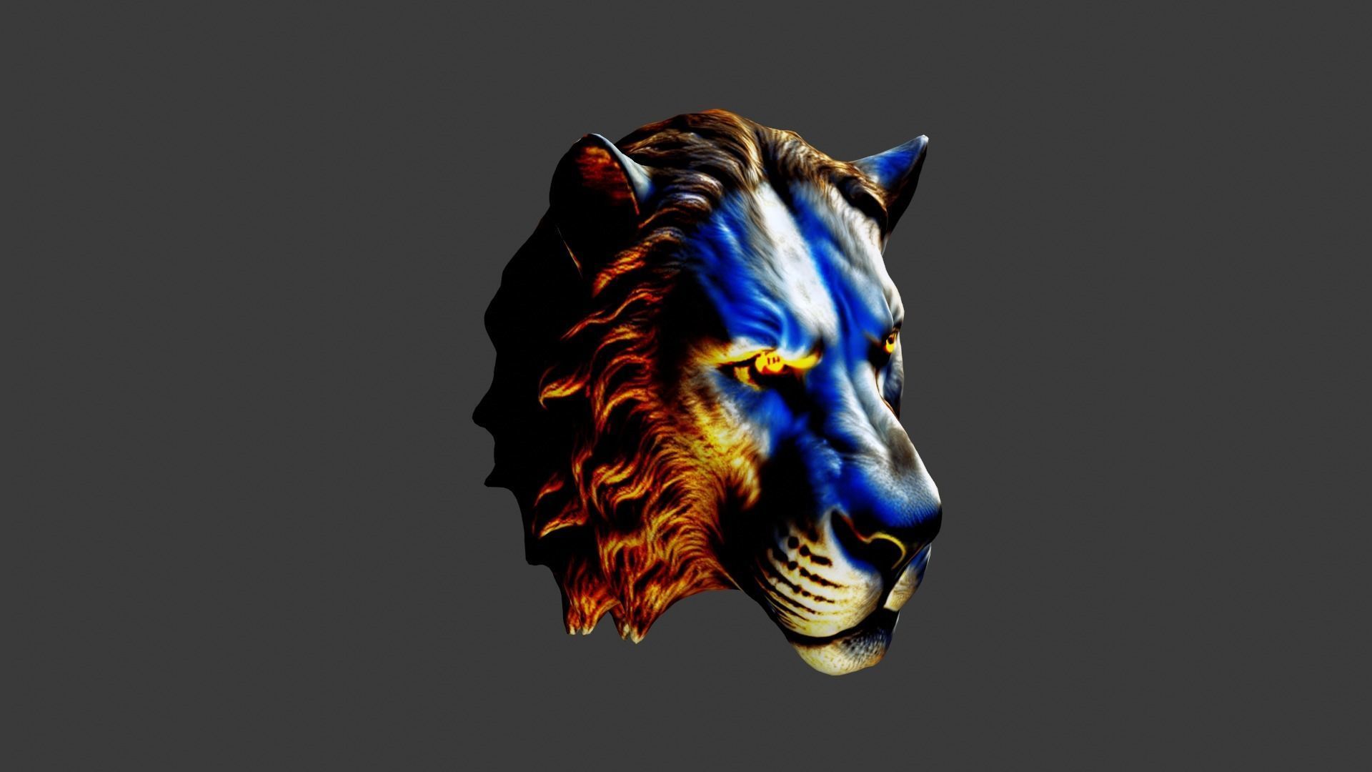 Animal Head Low-poly 3D model_4