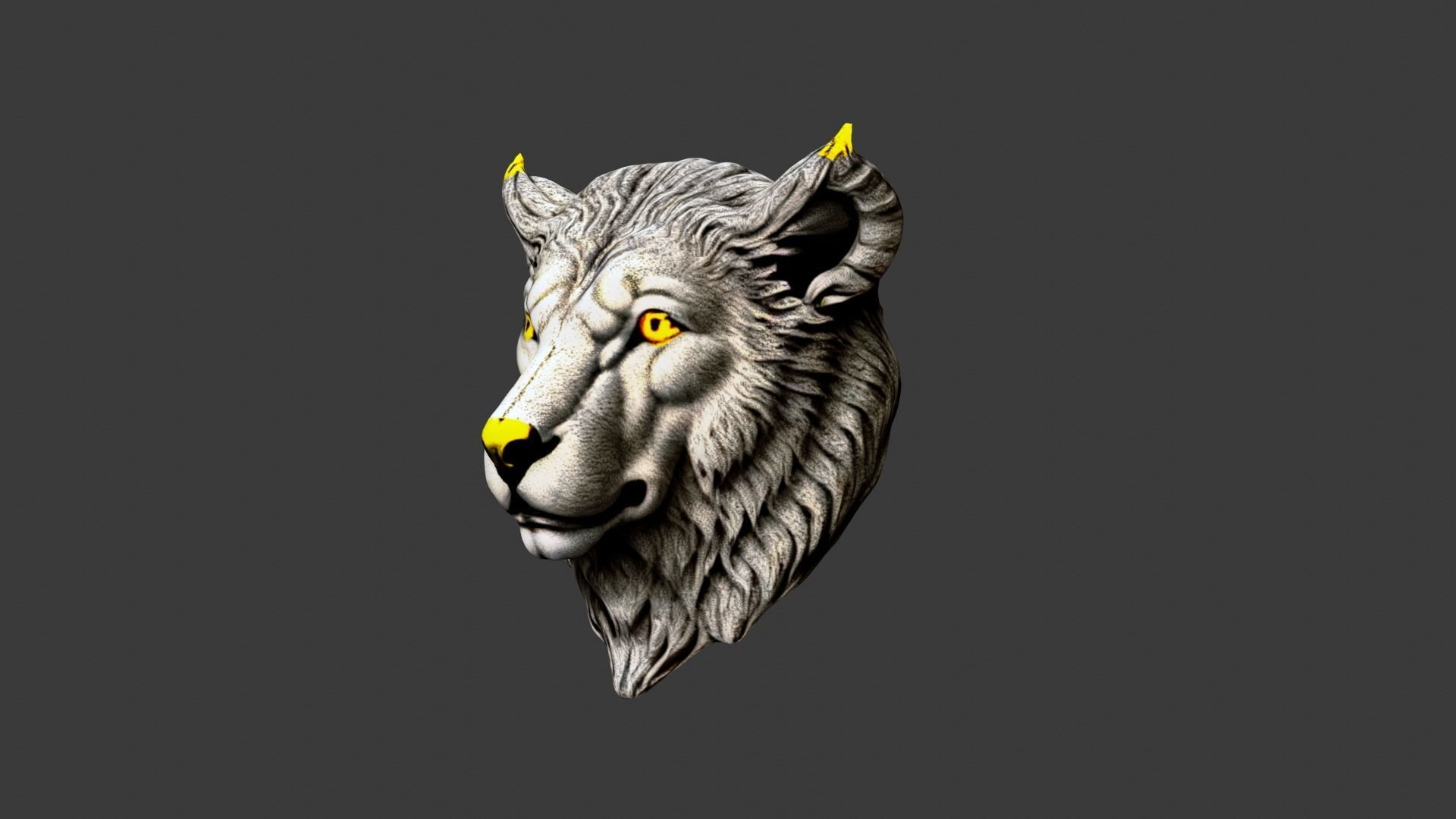 Animal Head Low-poly 3D model_2