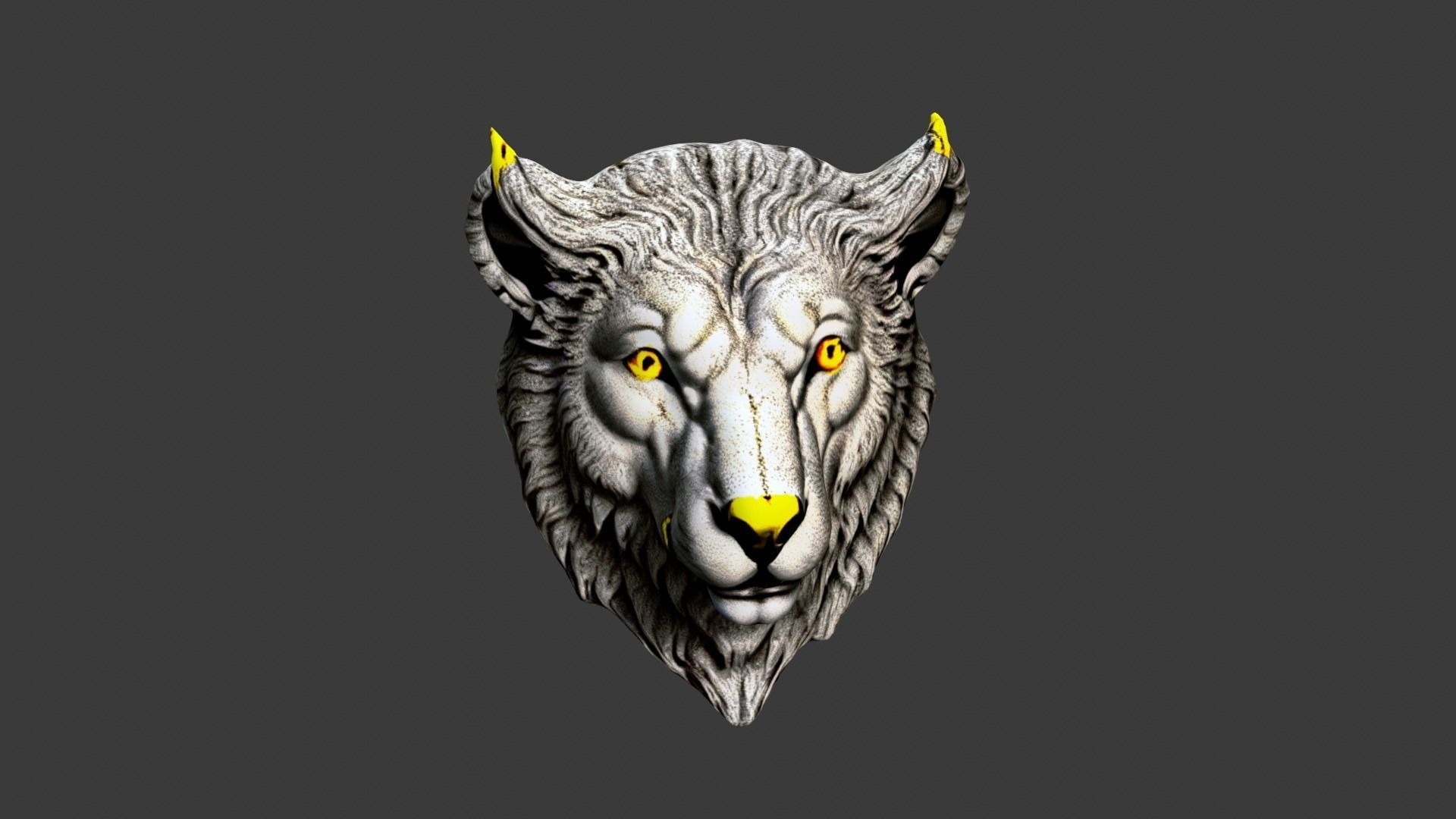 Animal Head Low-poly 3D model_3